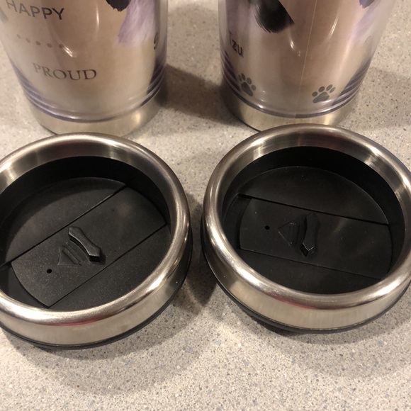 2 (1 pair)Shih Tzu Design 20oz Stainless Steel Tumbler w/Personality Description - Picture 3 of 4